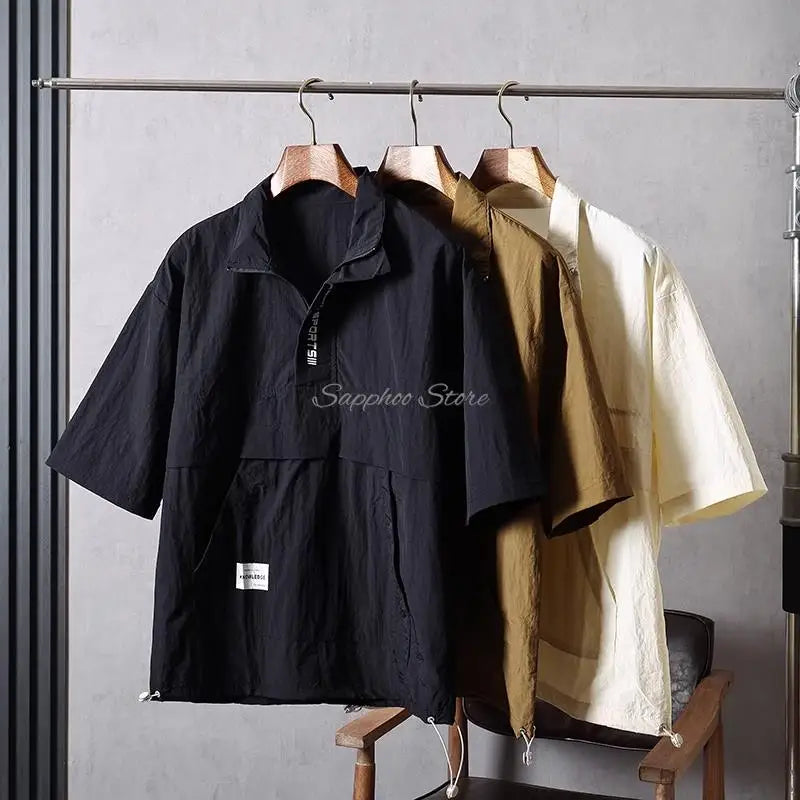 M/L/XL/2XL/3XL Pet Groomer Lapel Work Clothes Unisex Summer Salon Hairdressers Wrap Short Sleeves