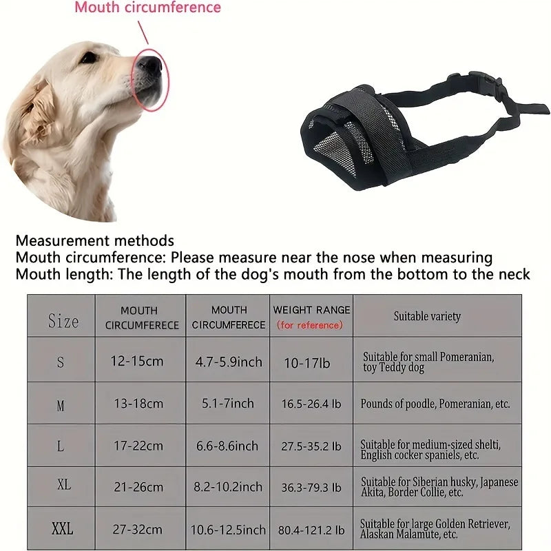 Soft Dog Muzzle Breathable Mesh Muzzle for Small Medium Large Dog
