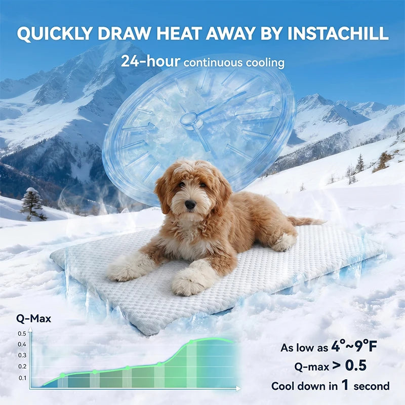 New Summer Ice Silk Cooling Pet Mat Thick Breathable Dog Bed Pad Non-Slip Washable Pet Cooling Sheet for Medium Large Dogs Cats