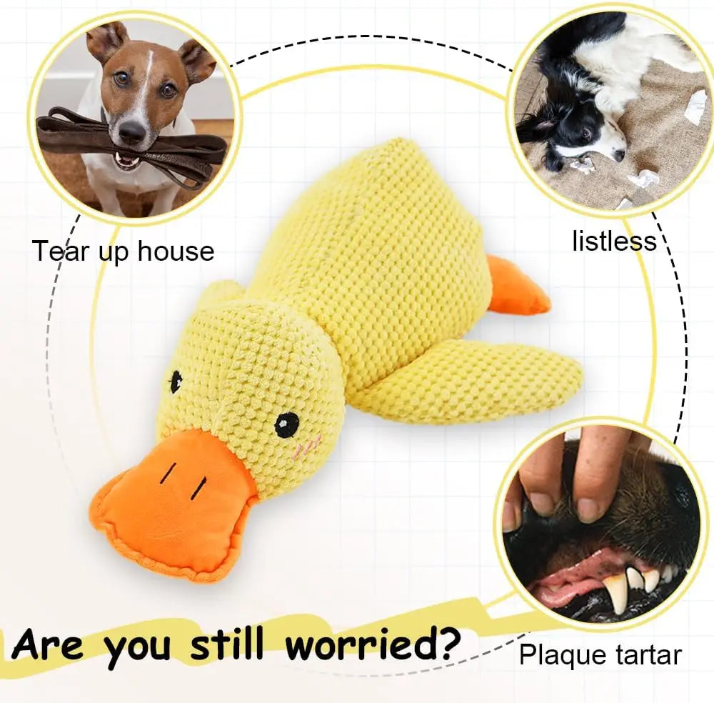 Duck dog toy plush chew resistant durable dog toy with quacking sound
