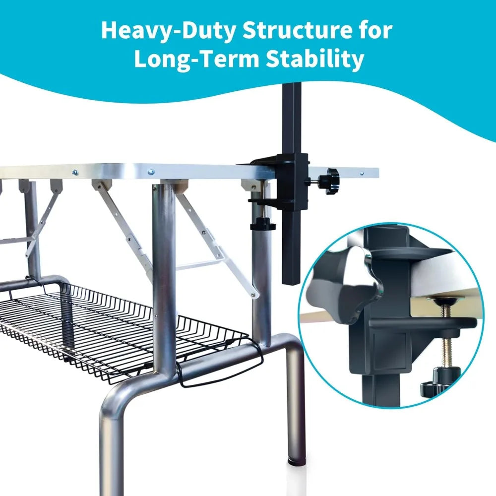 US Shipping 46 Inch Dog Grooming Table Professional Adjustable Height Large Pet Wash Station