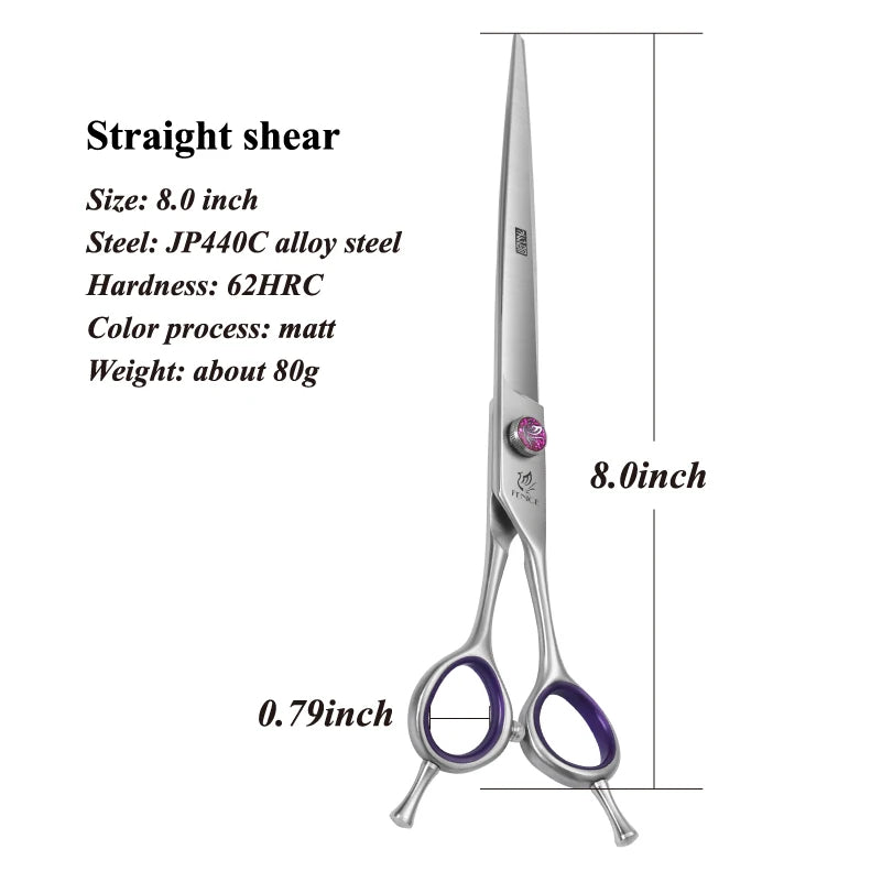 7/8 Inch Professional Pet Dogs Grooming Scissors Straight Curved Thinning Chunker Shear Scissors Set For Dogs