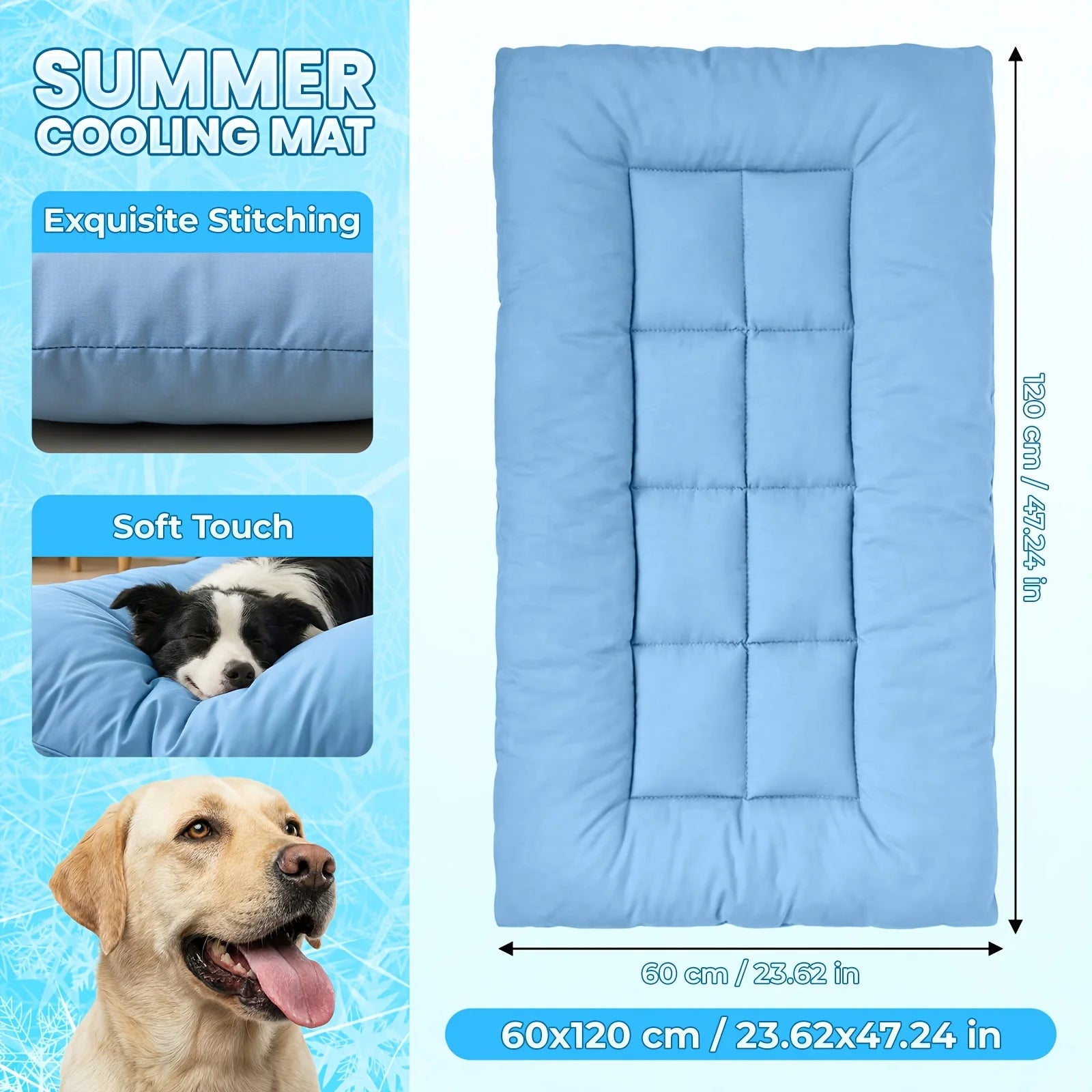 Extra-Large Summer Cooling Mat Dog Sofa Bed | Ultra-SoftExtra-Large Plush Dog Sofa Bed Super Soft Thick Polyester Pet Mat