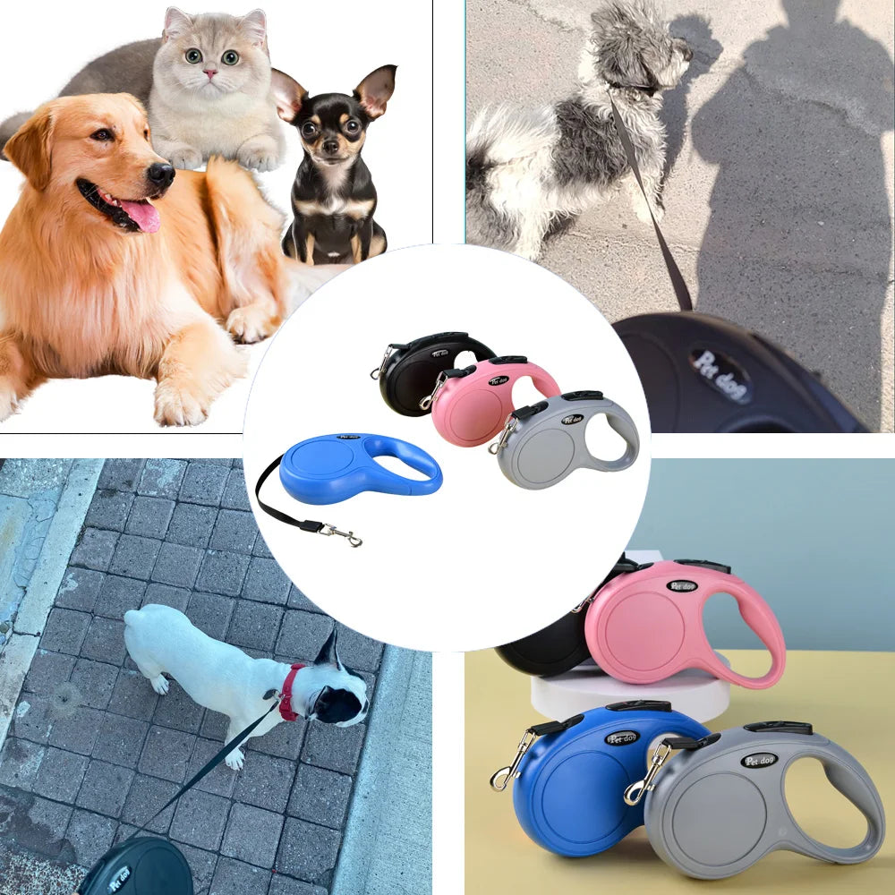 Pet Dog Leash for Small Medium Dogs Cats Walking Automatic Retractable Extending Puppy Solid Roulette