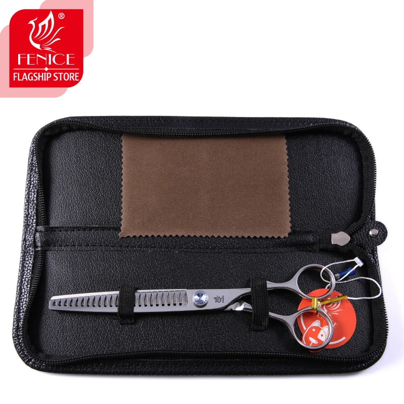 Fenice JP440C Steel Professional Pet Scissors 7/7.5/8 Inch Dog Grooming Chunker Thinner Shears with Small Teeth 70-80% Rate