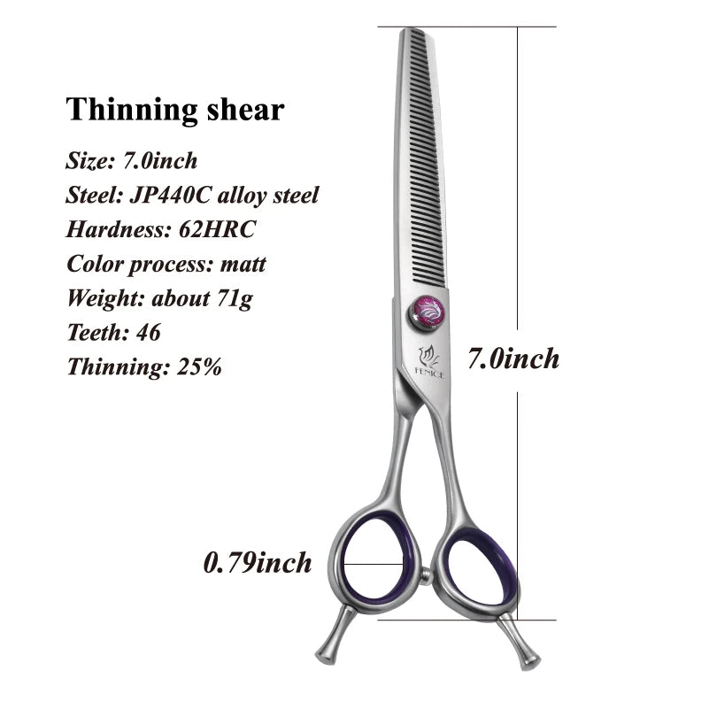 7/8 Inch Professional Pet Dogs Grooming Scissors Straight Curved Thinning Chunker Shear Scissors Set For Dogs