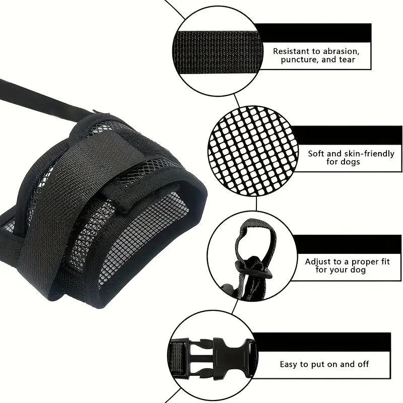 Soft Dog Muzzle Breathable Mesh Muzzle for Small Medium Large Dog