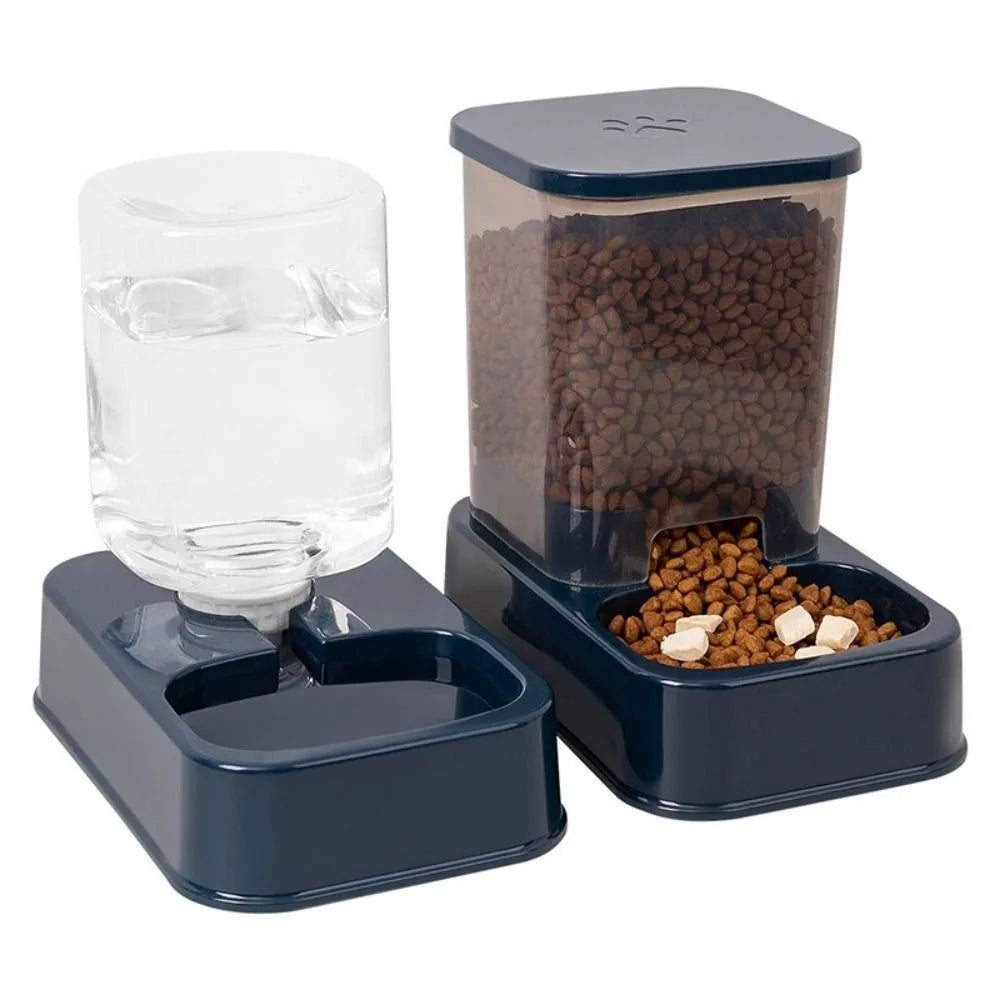 Pet Automatic Feeder Large Capacity 2 Styles Cat Dog Water Dispenser Feeder Set Plastic 3 Colors