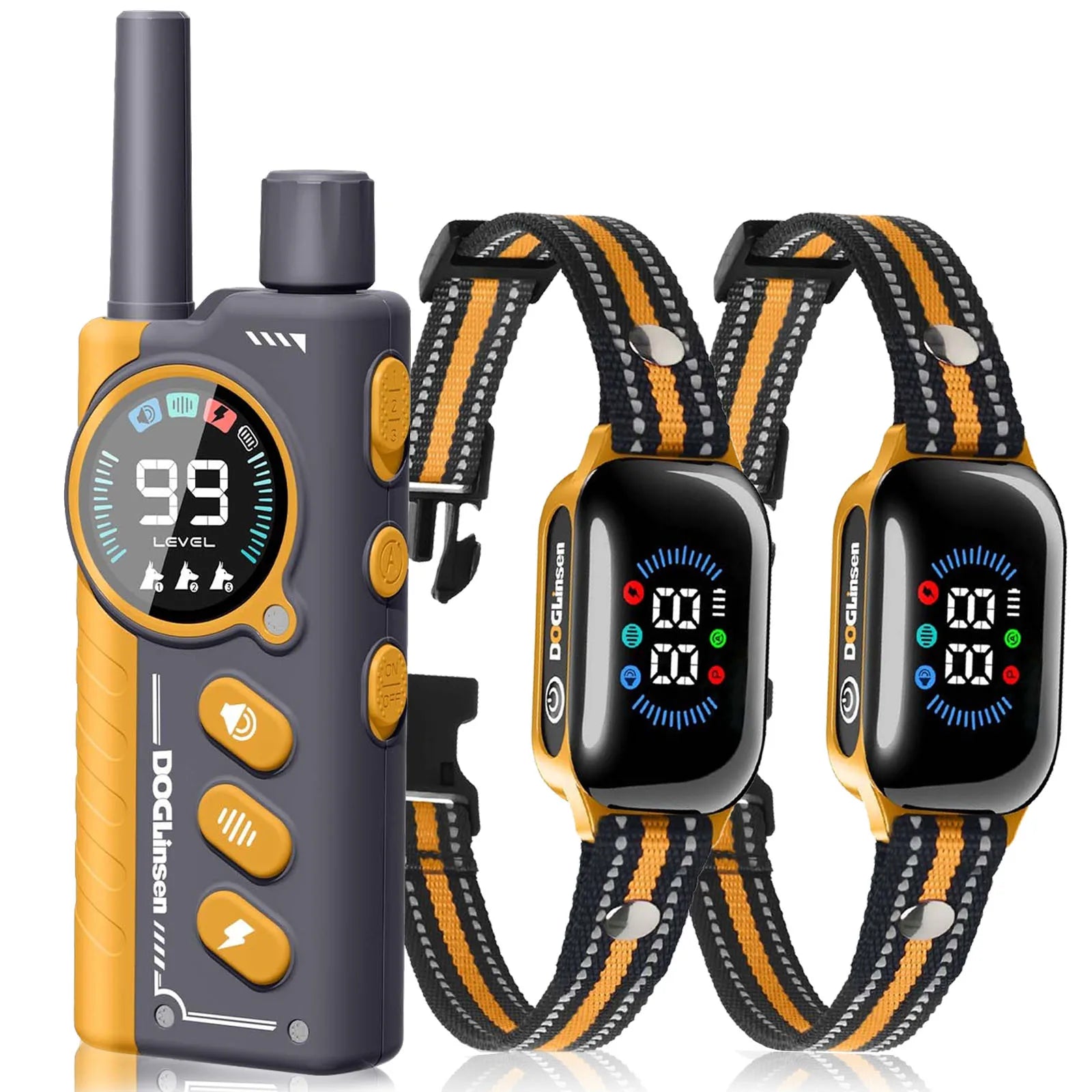 IPX7 Waterproof Dog Training Collar,Smart 2-in-1 Auto Anti-Bark and Shock Collar for All Size Dogs,3300FT Remote Electric Collar