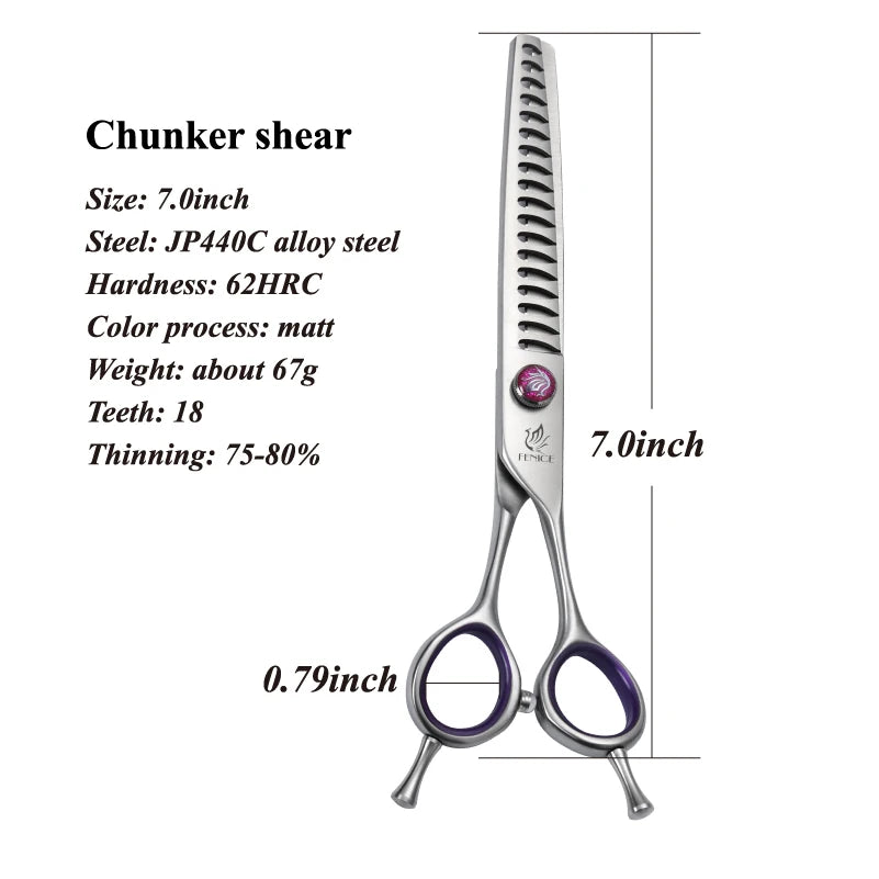 7/8 Inch Professional Pet Dogs Grooming Scissors Straight Curved Thinning Chunker Shear Scissors Set For Dogs