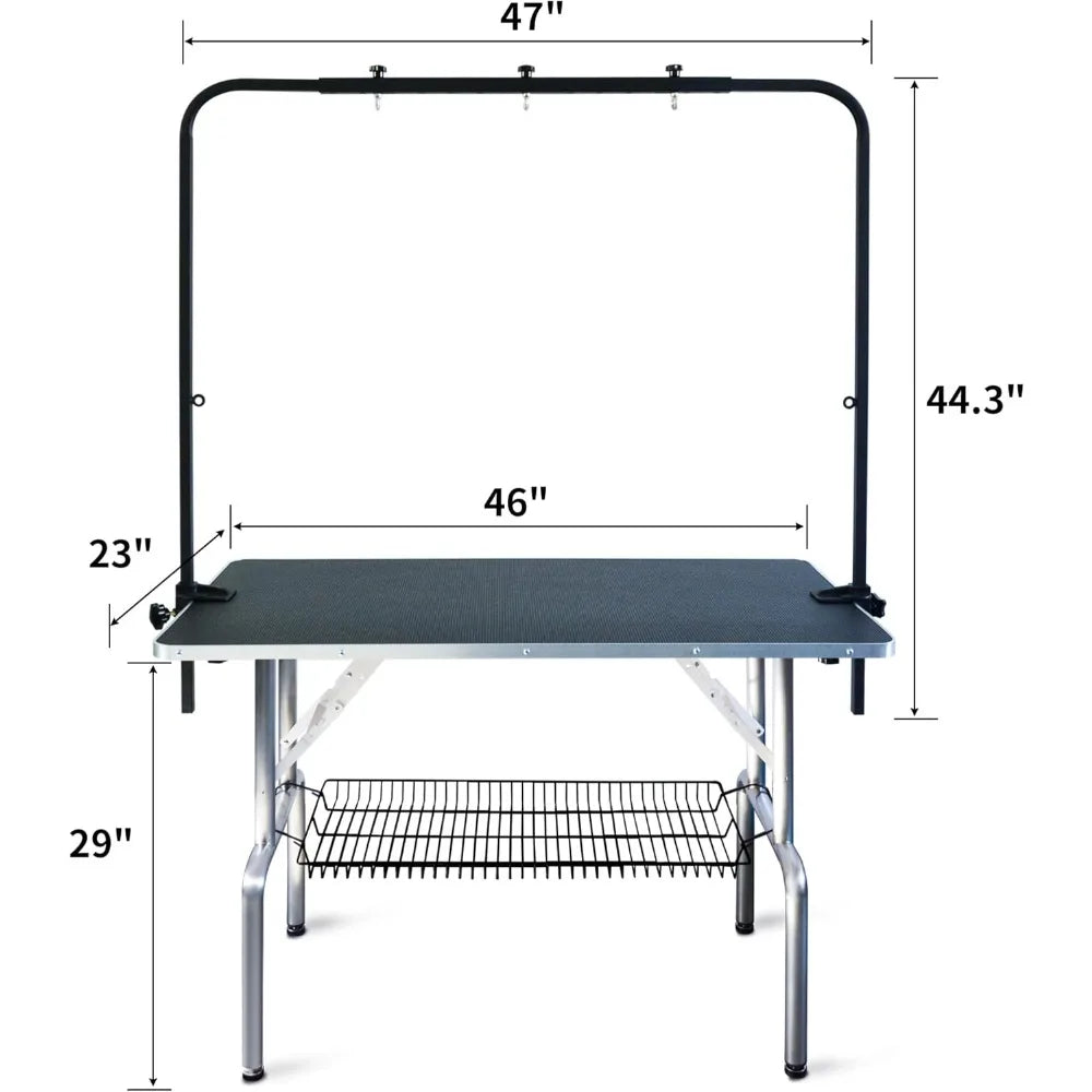 US Shipping 46 Inch Dog Grooming Table Professional Adjustable Height Large Pet Wash Station