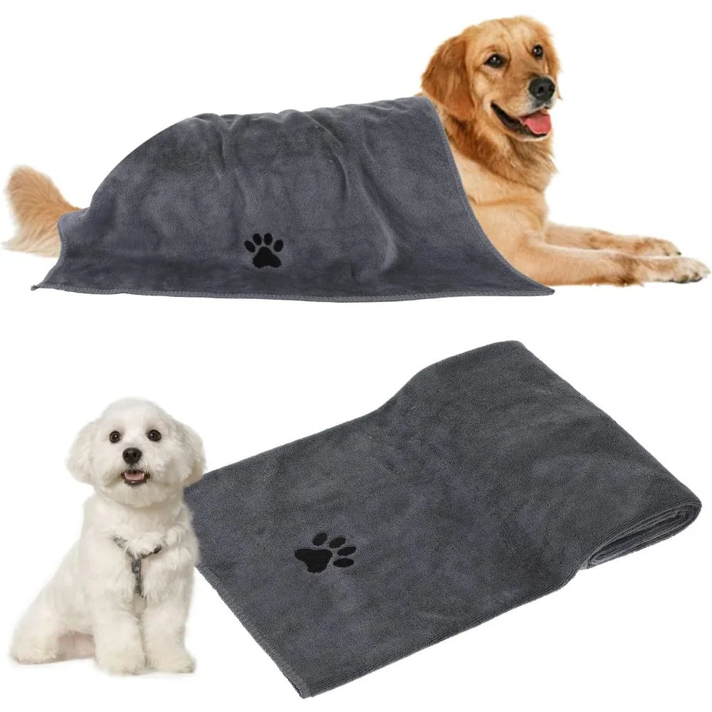 Large Size Pet Grooming Towel, Reusable Microfiber Cloth for Efficient Drying After Bath