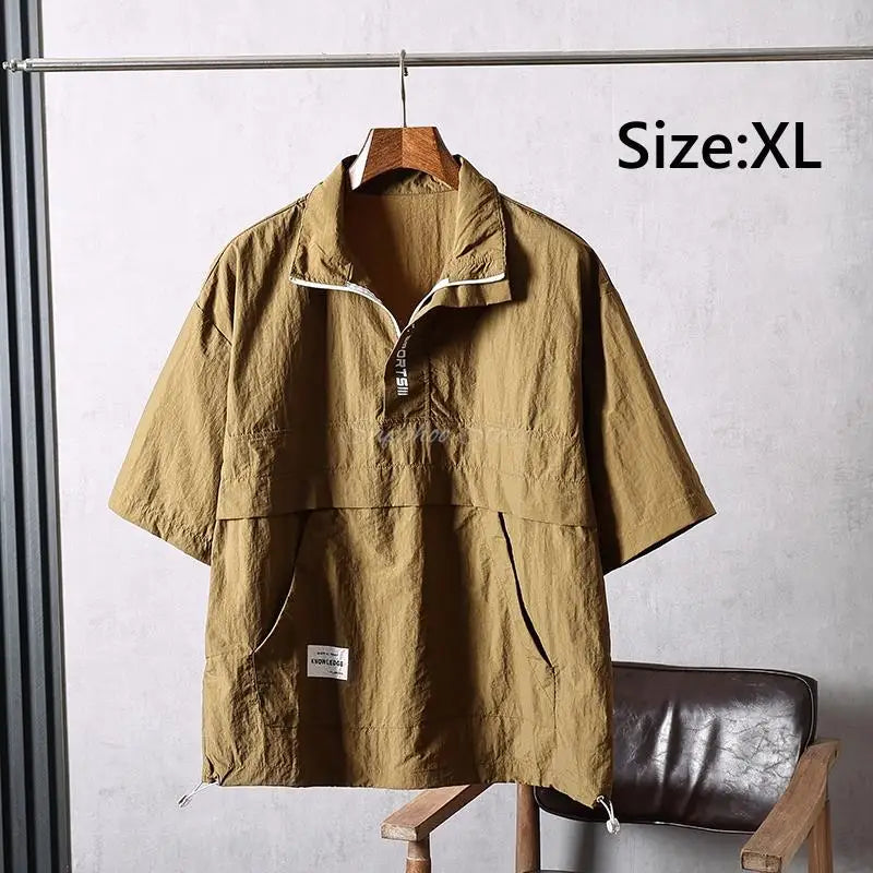M/L/XL/2XL/3XL Pet Groomer Lapel Work Clothes Unisex Summer Salon Hairdressers Wrap Short Sleeves