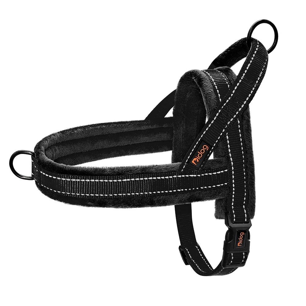 Warm Dog Harness Vest Winter Dog Harnesses Soft Padded Pet Training Harnesses Vests Adjustable
