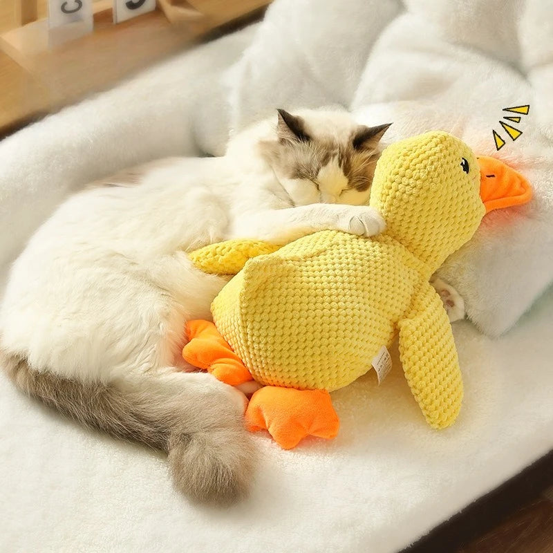 Duck dog toy plush chew resistant durable dog toy with quacking sound