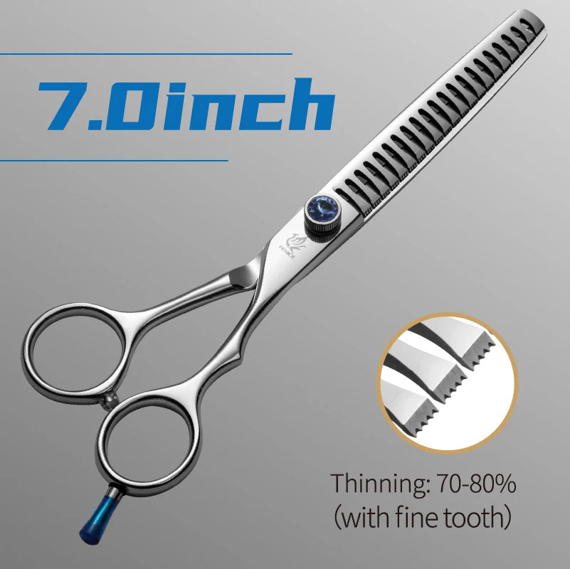 Fenice JP440C Steel Professional Pet Scissors 7/7.5/8 Inch Dog Grooming Chunker Thinner Shears with Small Teeth 70-80% Rate