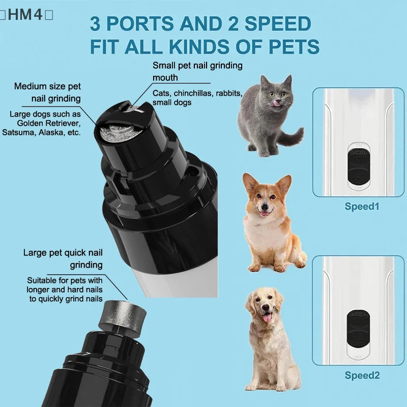 Silent Nail Grinder, 2025 Upgraded Silent Groomer, Rechargeable USB