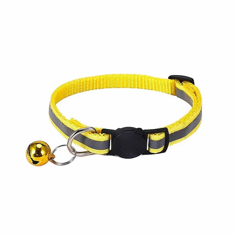 Cat Collar Colors Reflective Breakaway Neck Ring Necklace Bell Pet Products Safety Elastic Adjustable with Soft Material