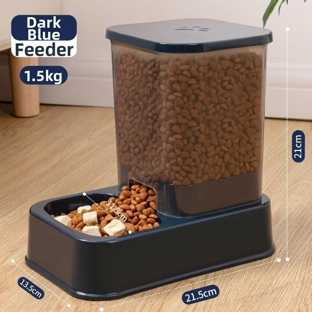 Pet Automatic Feeder Large Capacity 2 Styles Cat Dog Water Dispenser Feeder Set Plastic 3 Colors