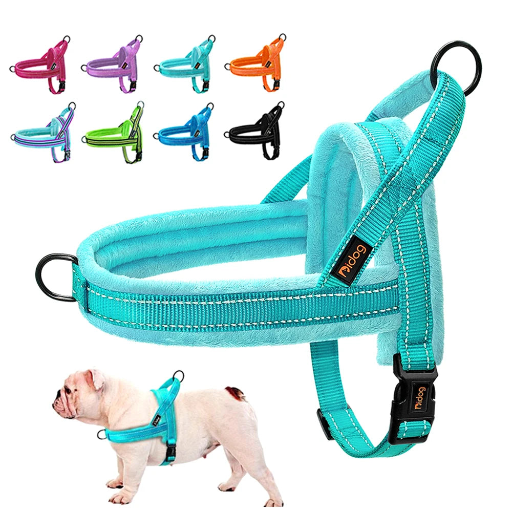 Warm Dog Harness Vest Winter Dog Harnesses Soft Padded Pet Training Harnesses Vests Adjustable