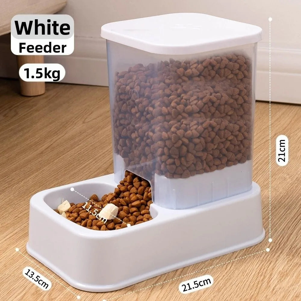 Pet Automatic Feeder Large Capacity 2 Styles Cat Dog Water Dispenser Feeder Set Plastic 3 Colors