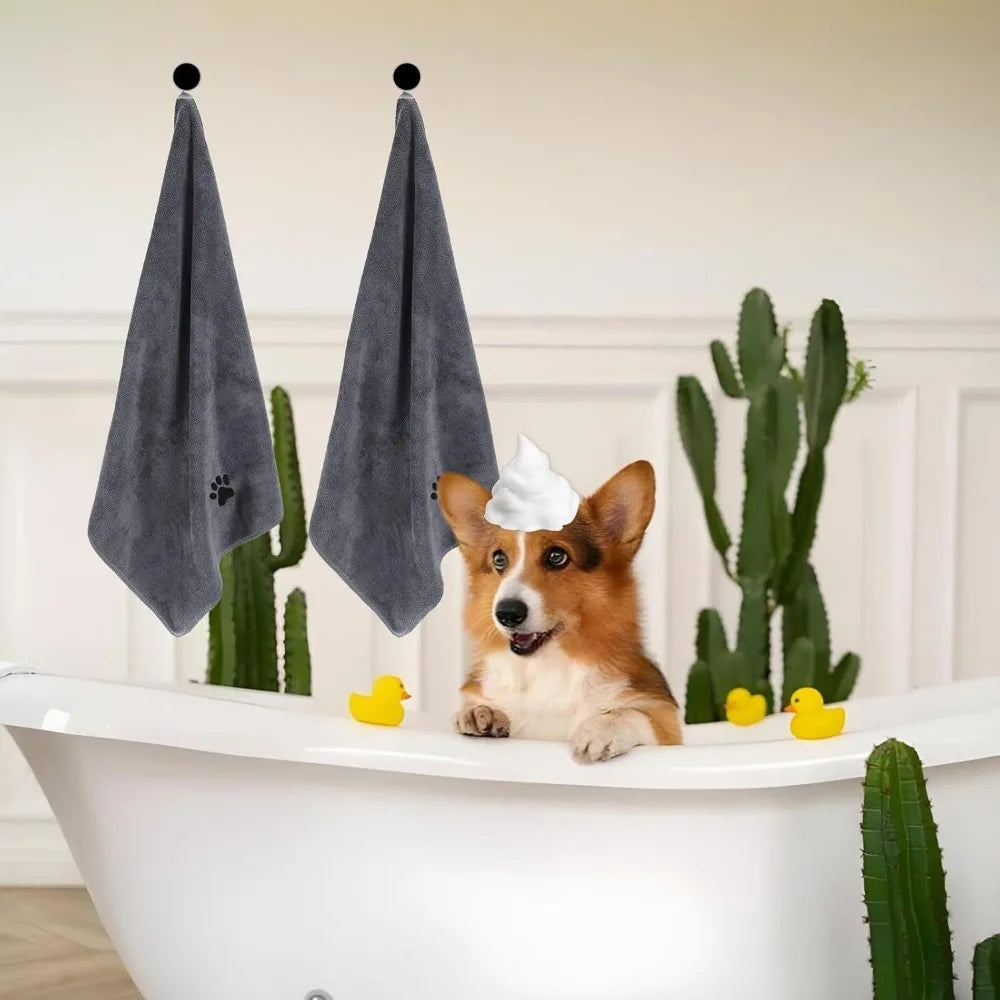 Large Size Pet Grooming Towel, Reusable Microfiber Cloth for Efficient Drying After Bath