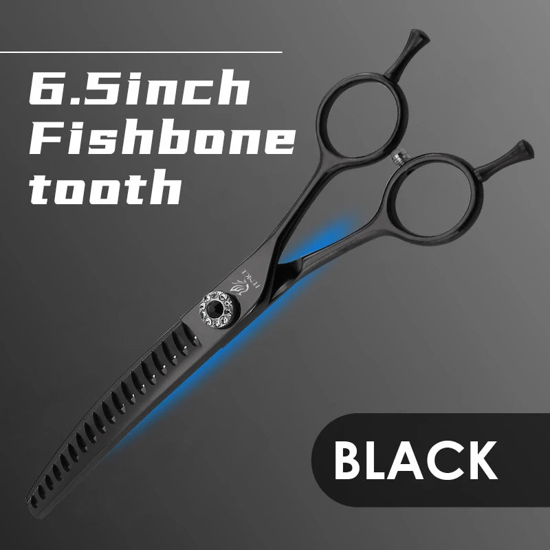 High-end 7.25 inch Professional Pet Dog Grooming Scissors Curved Thinning Chunker Shears