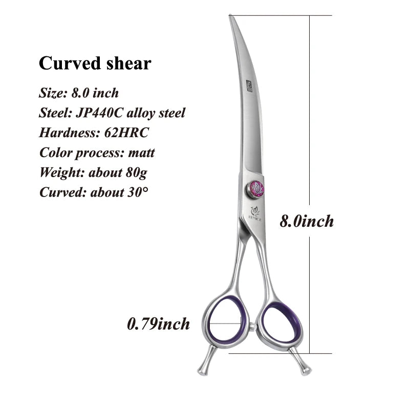 7/8 Inch Professional Pet Dogs Grooming Scissors Straight Curved Thinning Chunker Shear Scissors Set For Dogs