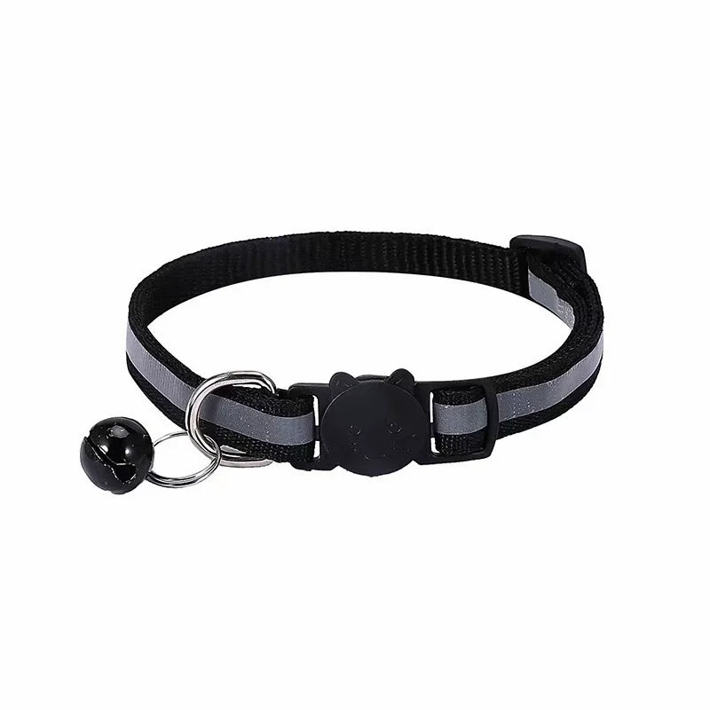 Cat Collar Colors Reflective Breakaway Neck Ring Necklace Bell Pet Products Safety Elastic Adjustable with Soft Material