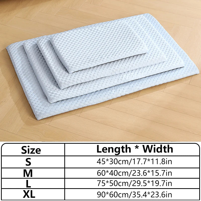 New Summer Ice Silk Cooling Pet Mat Thick Breathable Dog Bed Pad Non-Slip Washable Pet Cooling Sheet for Medium Large Dogs Cats