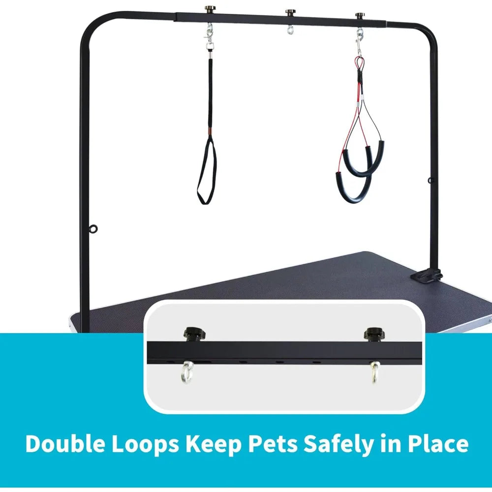US Shipping 46 Inch Dog Grooming Table Professional Adjustable Height Large Pet Wash Station