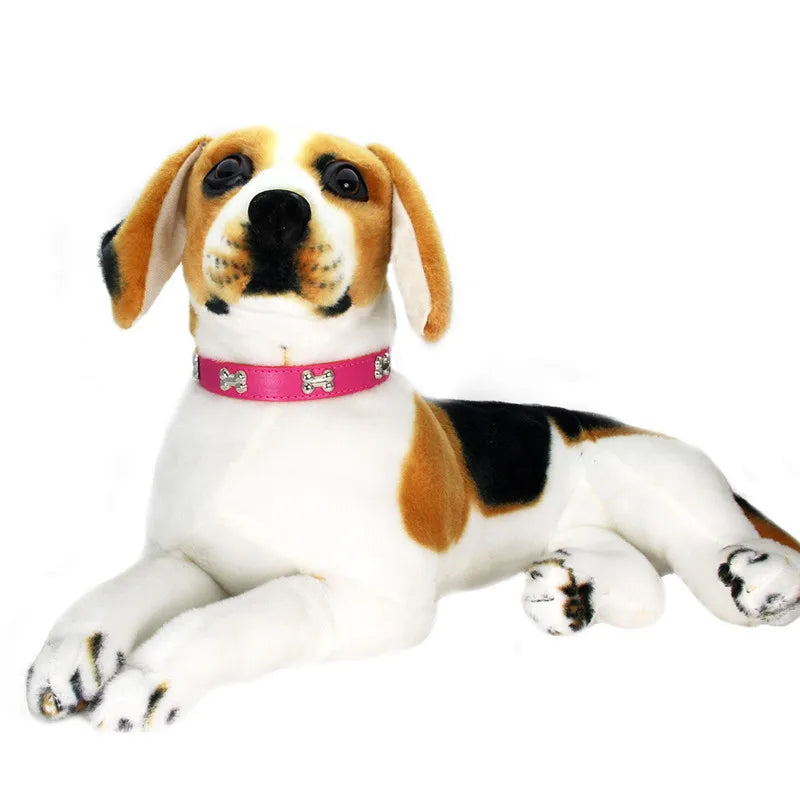 Bone Leather Durable Pet Dog Collars Puppy Pug Collars for Small Large Dog Chihuahua Cat