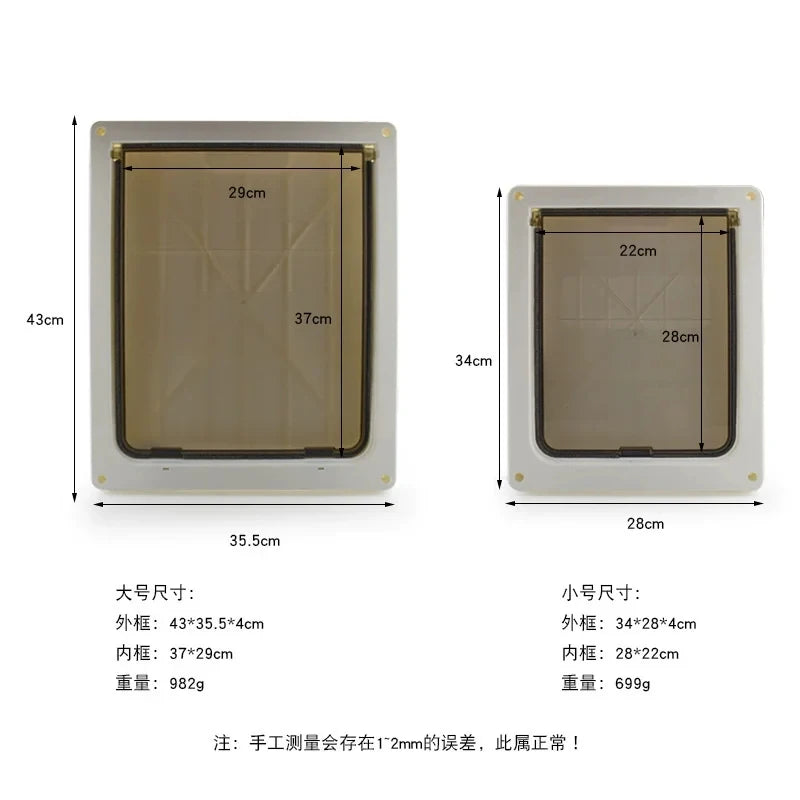 Large Pet Door,Border Collie Dog Door, Lockable, Double-Sided Free Entry and Exit Pet Door, Additional Door Panel Lock