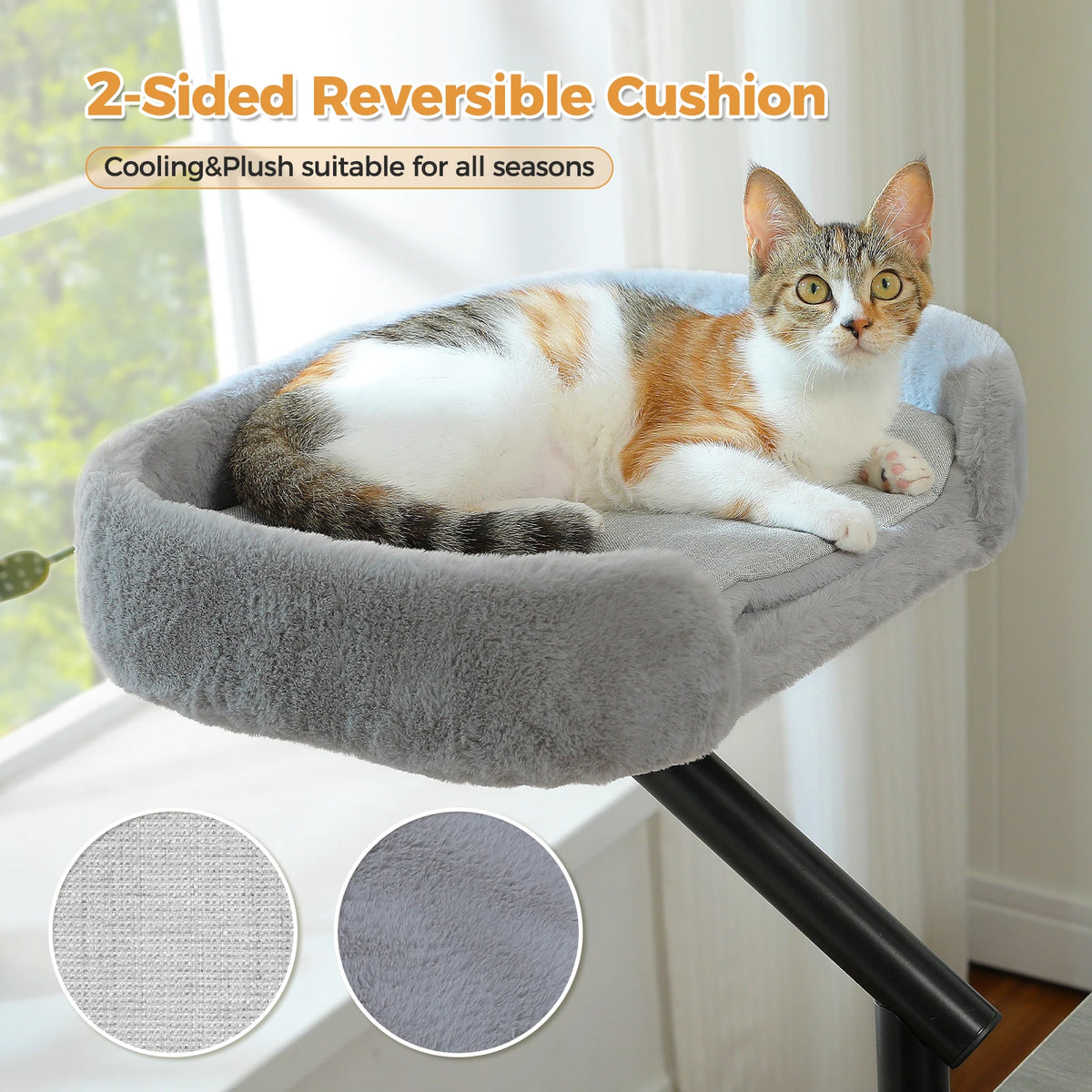 Cat Desk Bed, 360° Rotatable Cat Bed Stand for Indoor Cats, Adjustable Cat Basket,