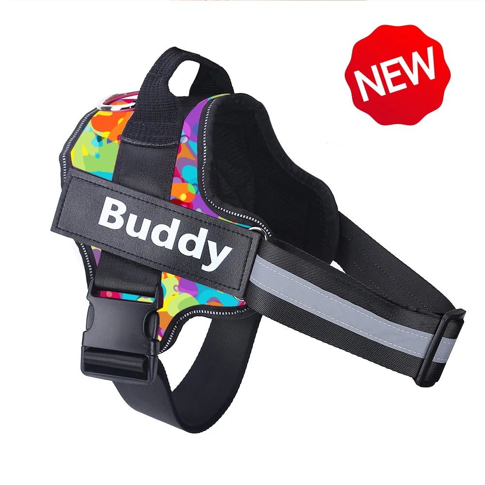 NO PULL Reflective Breathable Adjustable Pet Harness