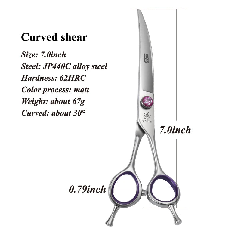 7/8 Inch Professional Pet Dogs Grooming Scissors Straight Curved Thinning Chunker Shear Scissors Set For Dogs