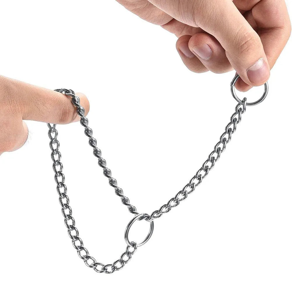 Dog Choke Collar Chew-proof Metal Dog Slip Chain Pinch Collars for Small Medium Large Dogs Training